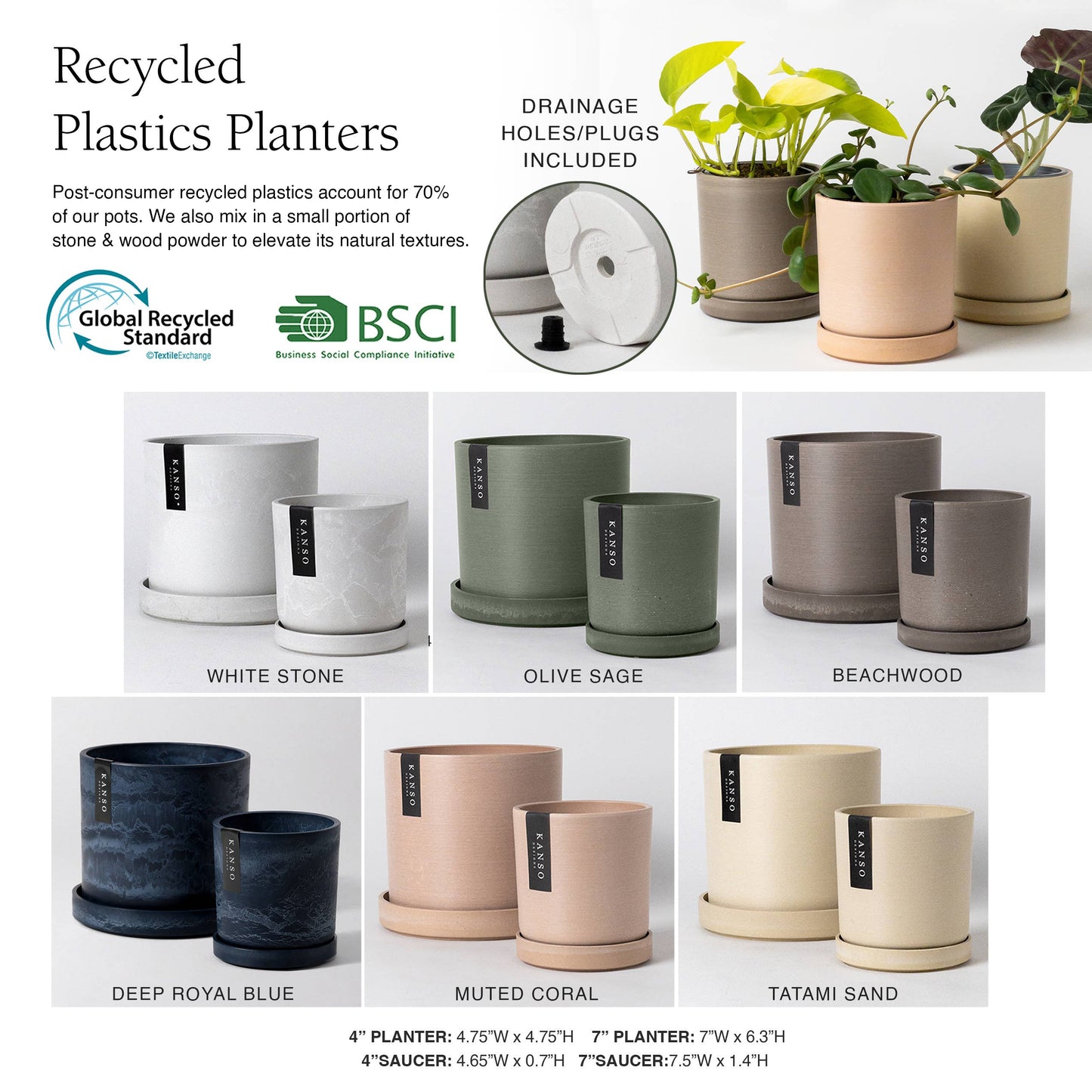 4" Signature Planters & Saucer | Earth Tones