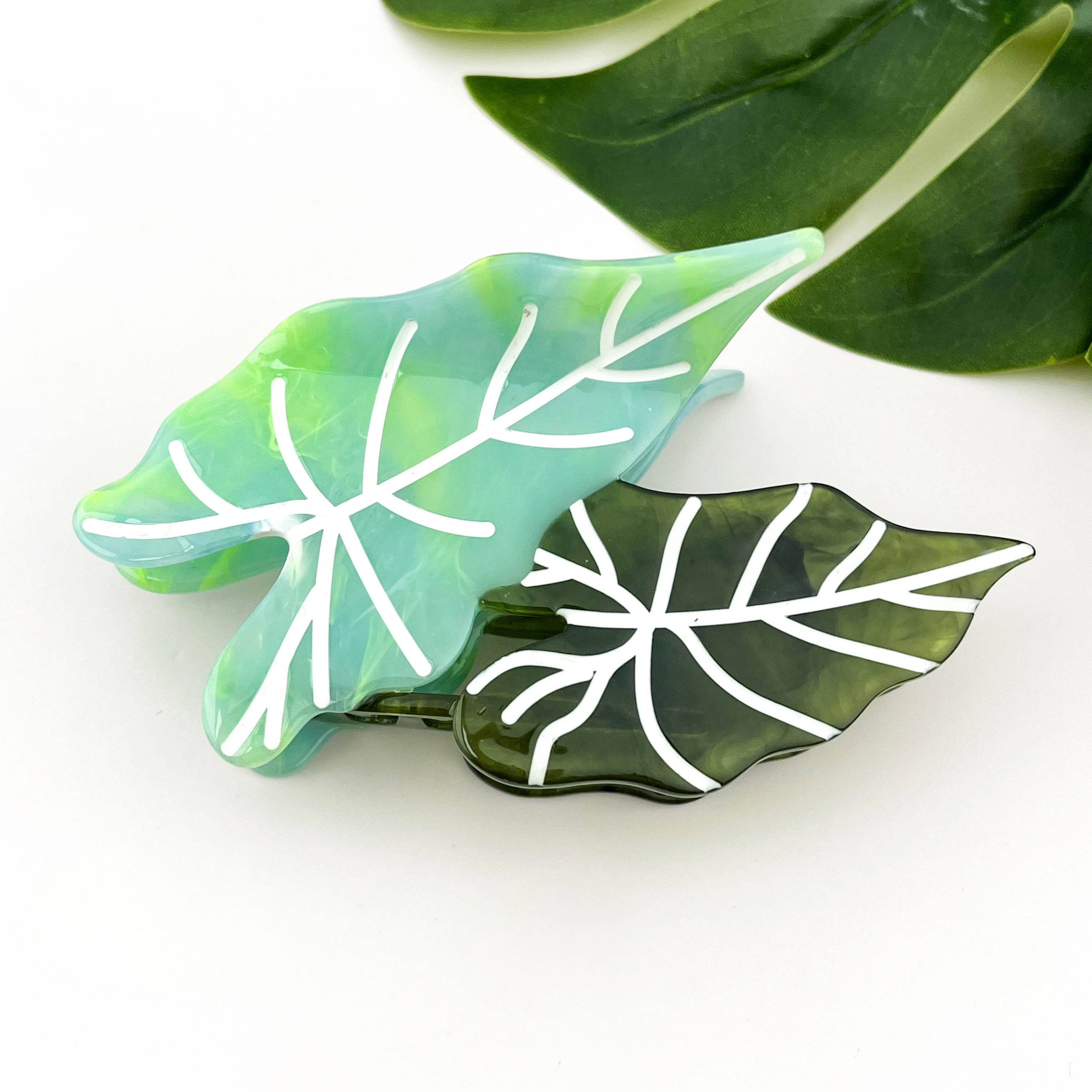 Acetate Leaf Hair Claw Clip, Monstera Leaf Hair Clip