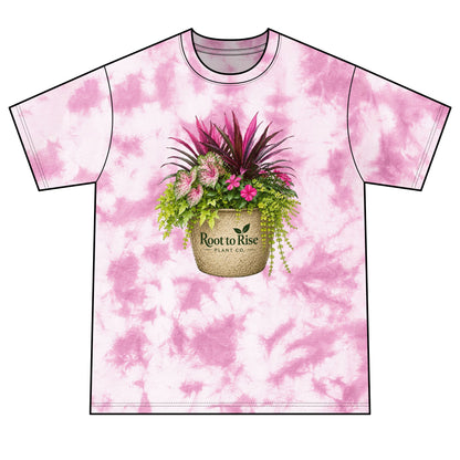 Root to Rise Crystal Tie-Dye Tee — Plant Lover Graphic T-Shirt