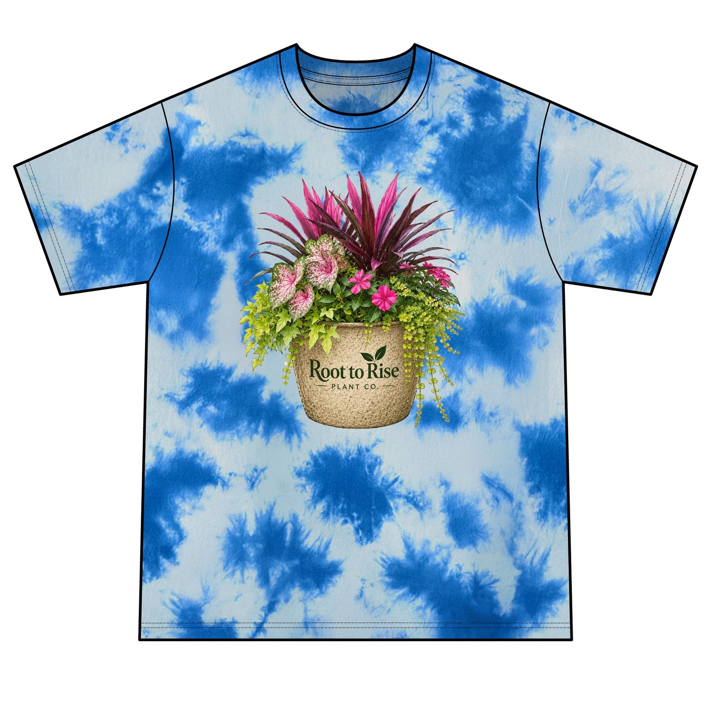 Root to Rise Crystal Tie-Dye Tee — Plant Lover Graphic T-Shirt