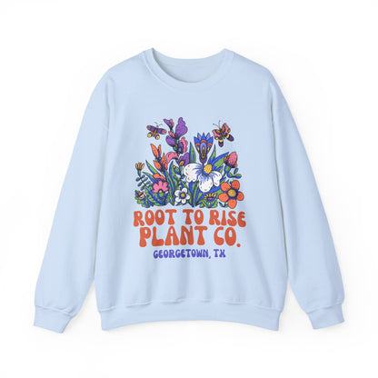 Root to Rise Plant Co. sweatshirt | Floral illustration, Georgetown TX