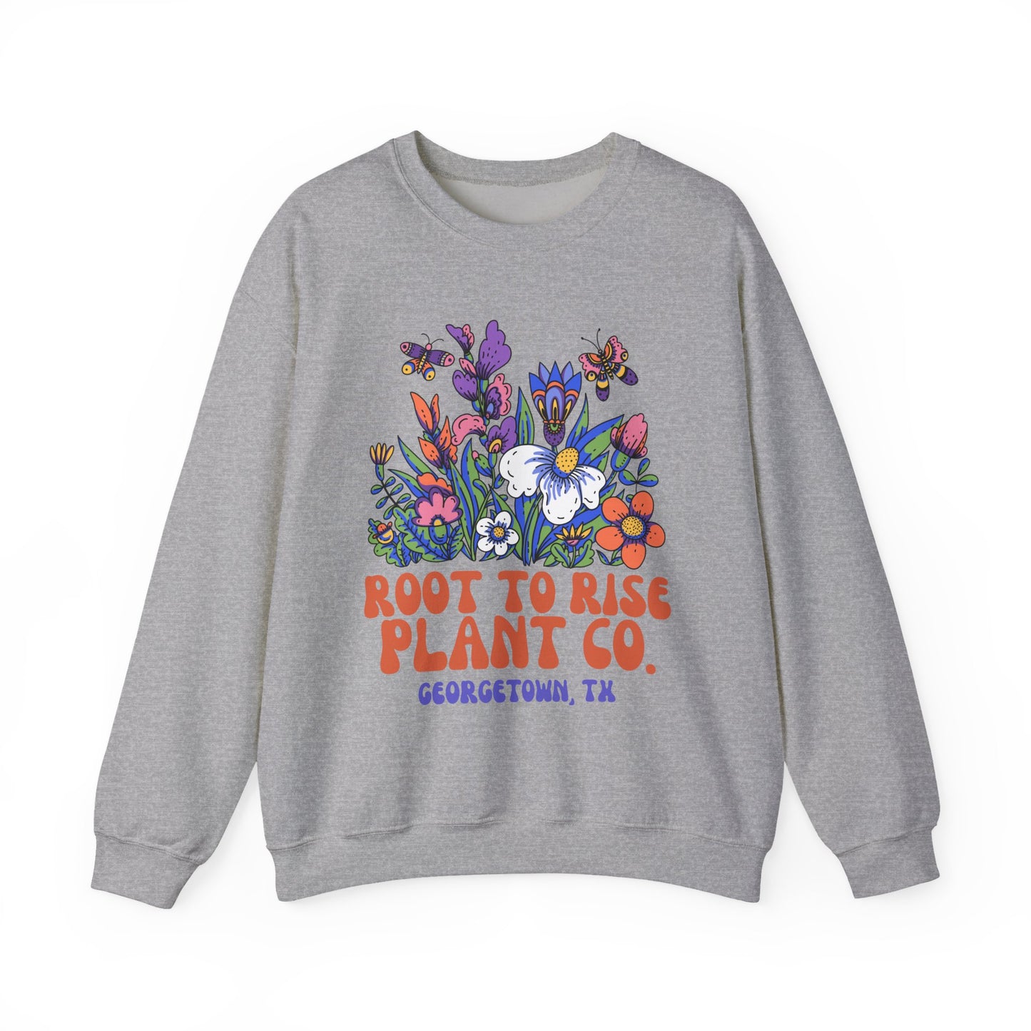 Root to Rise Plant Co. sweatshirt | Floral illustration, Georgetown TX