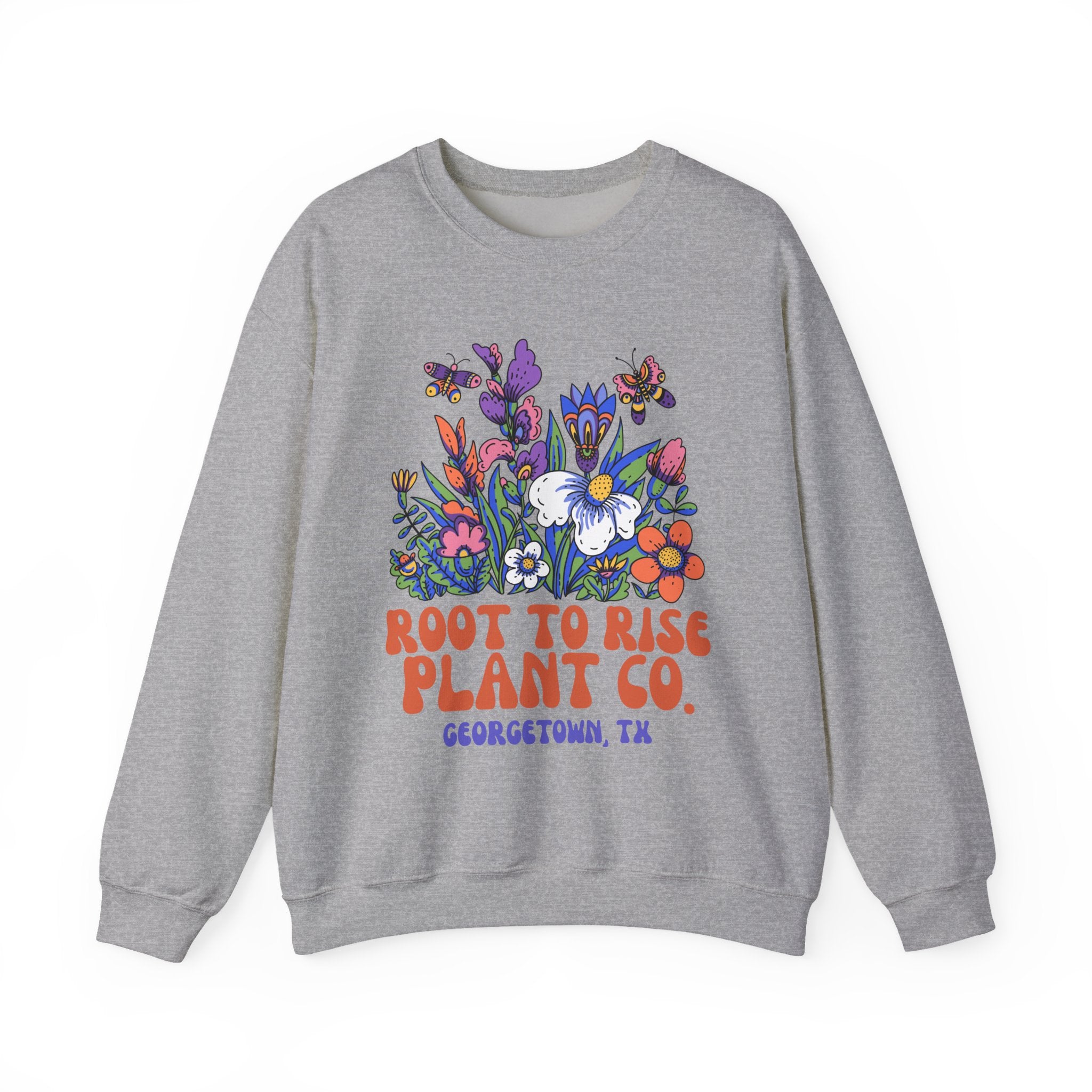 Root to Rise Plant Co. sweatshirt | Floral illustration, Georgetown TX