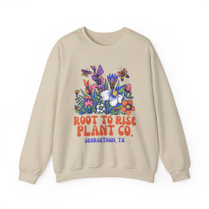 Root to Rise Plant Co. sweatshirt | Floral illustration, Georgetown TX