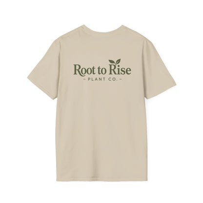 Root to Rise Plant Illustration T-Shirt | Potted Greenery Floral Graphic
