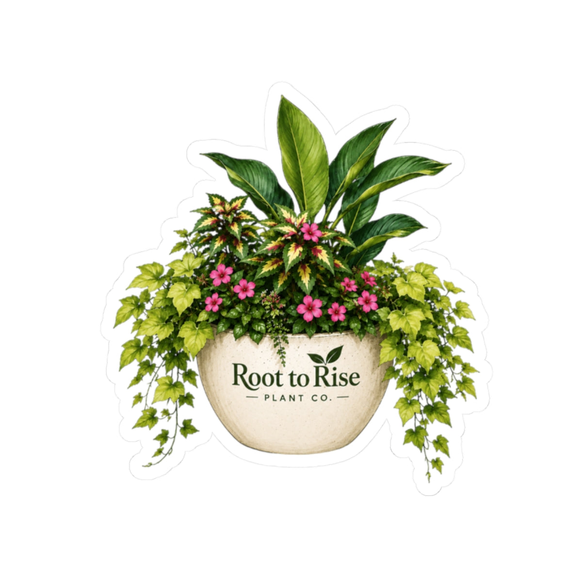 Potted Tropical Planter Sticker | Kiss-Cut Vinyl Plant Decal