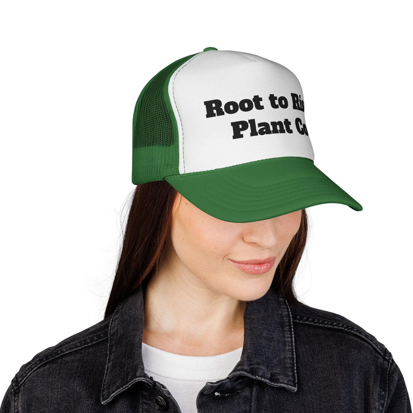 Root to Rise Plant Co Trucker Hat — Gardening Logo Mesh Cap