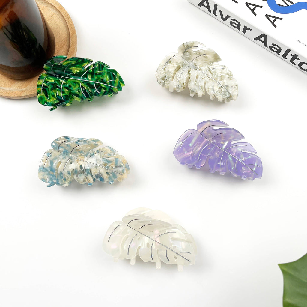 Acetate Leaf Hair Claw Clip
