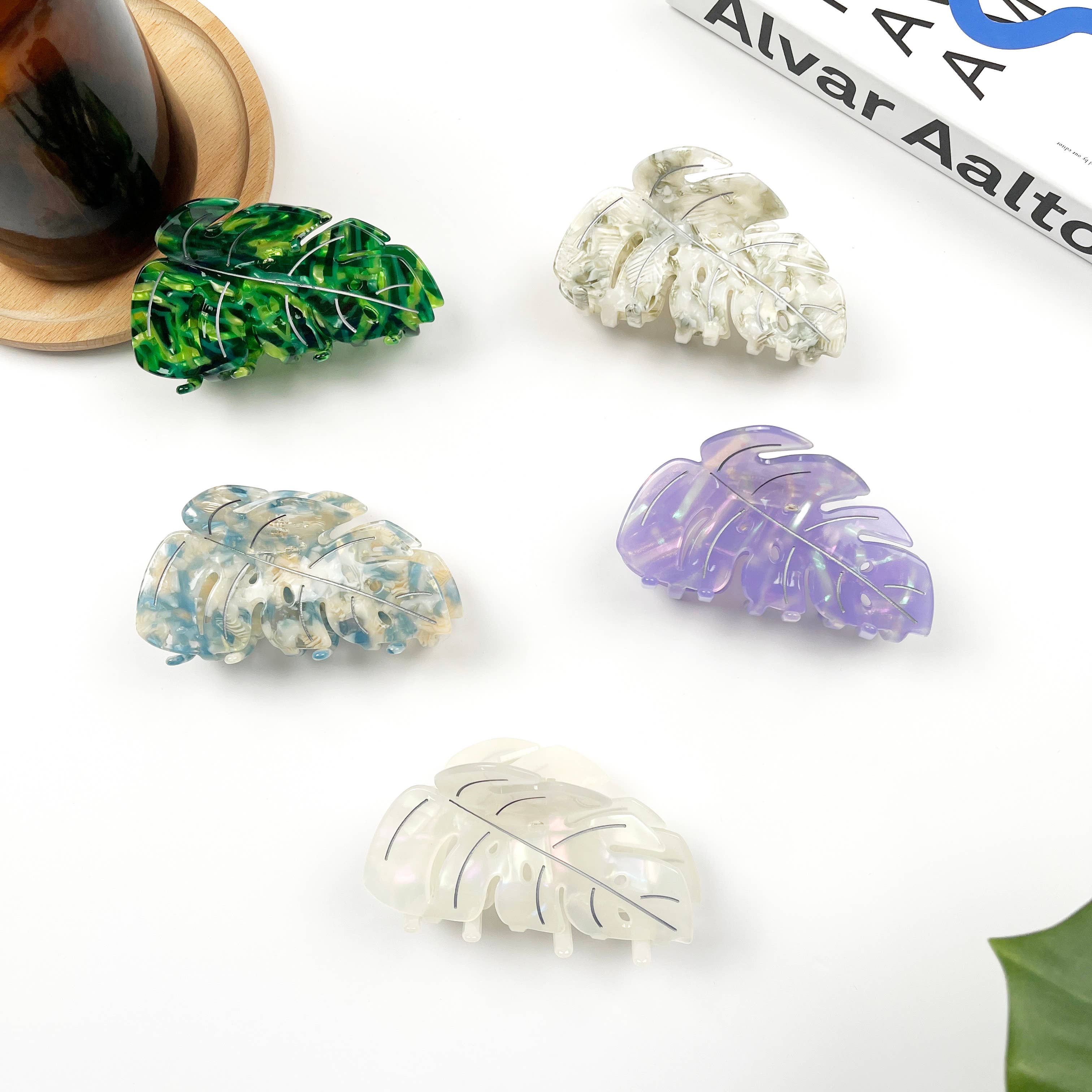 Acetate Leaf Hair Claw Clip