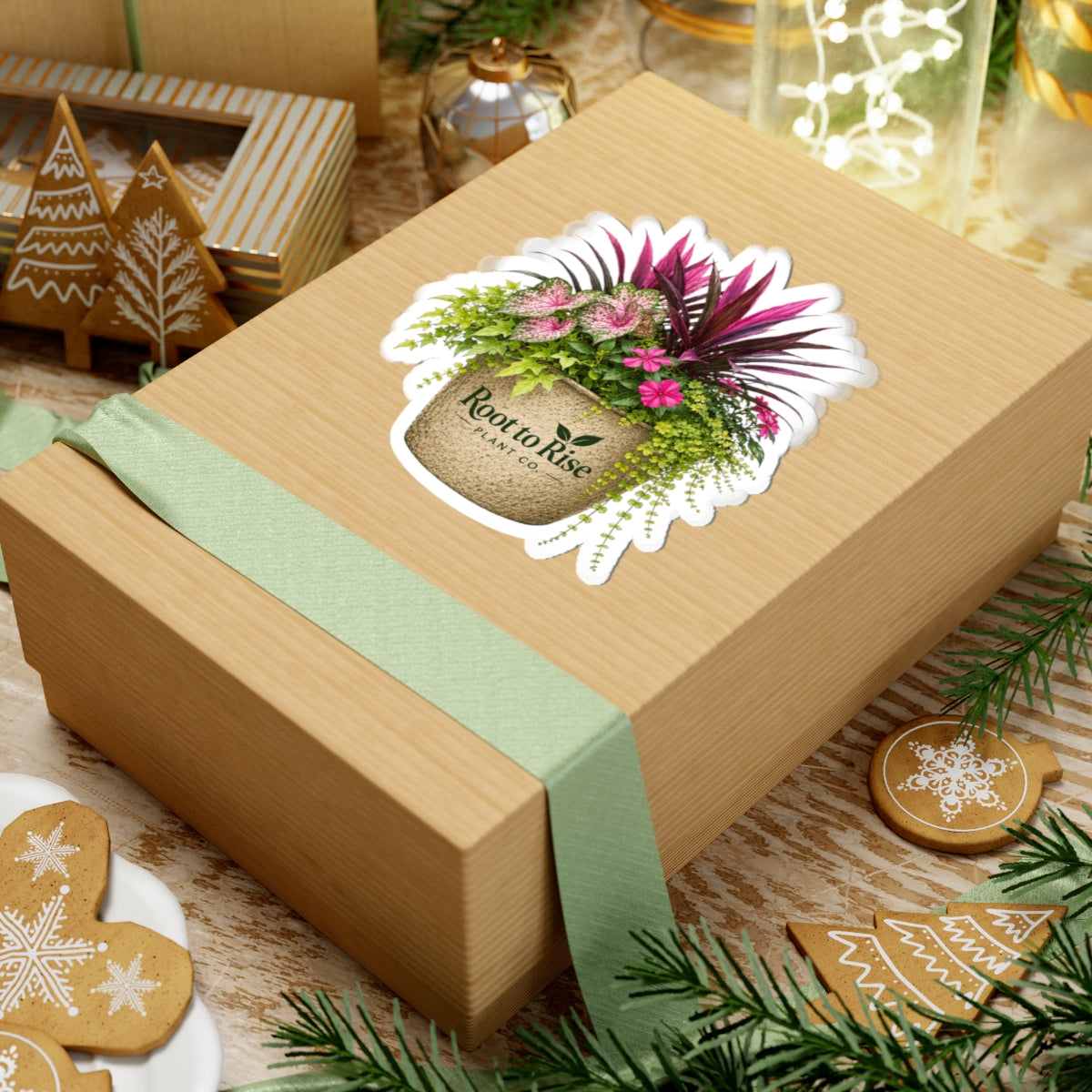 Tropical Planter Illustration Sticker | Kiss-Cut Sticker
