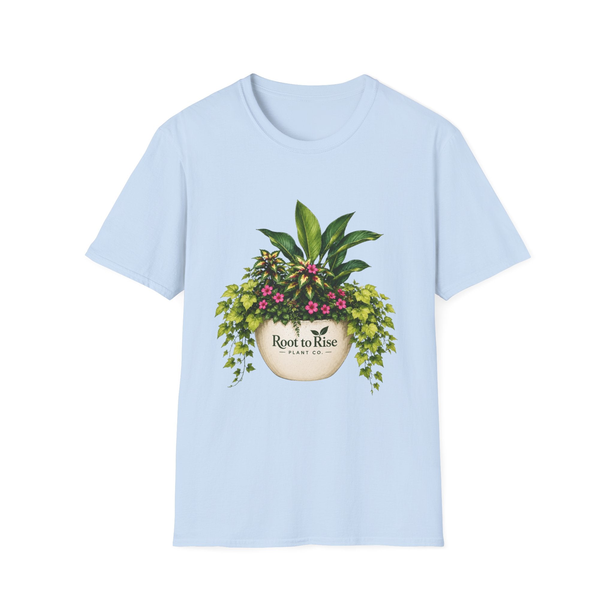 Copy of Root to Rise Plant Illustration T-Shirt | Potted Greenery Floral Graphic