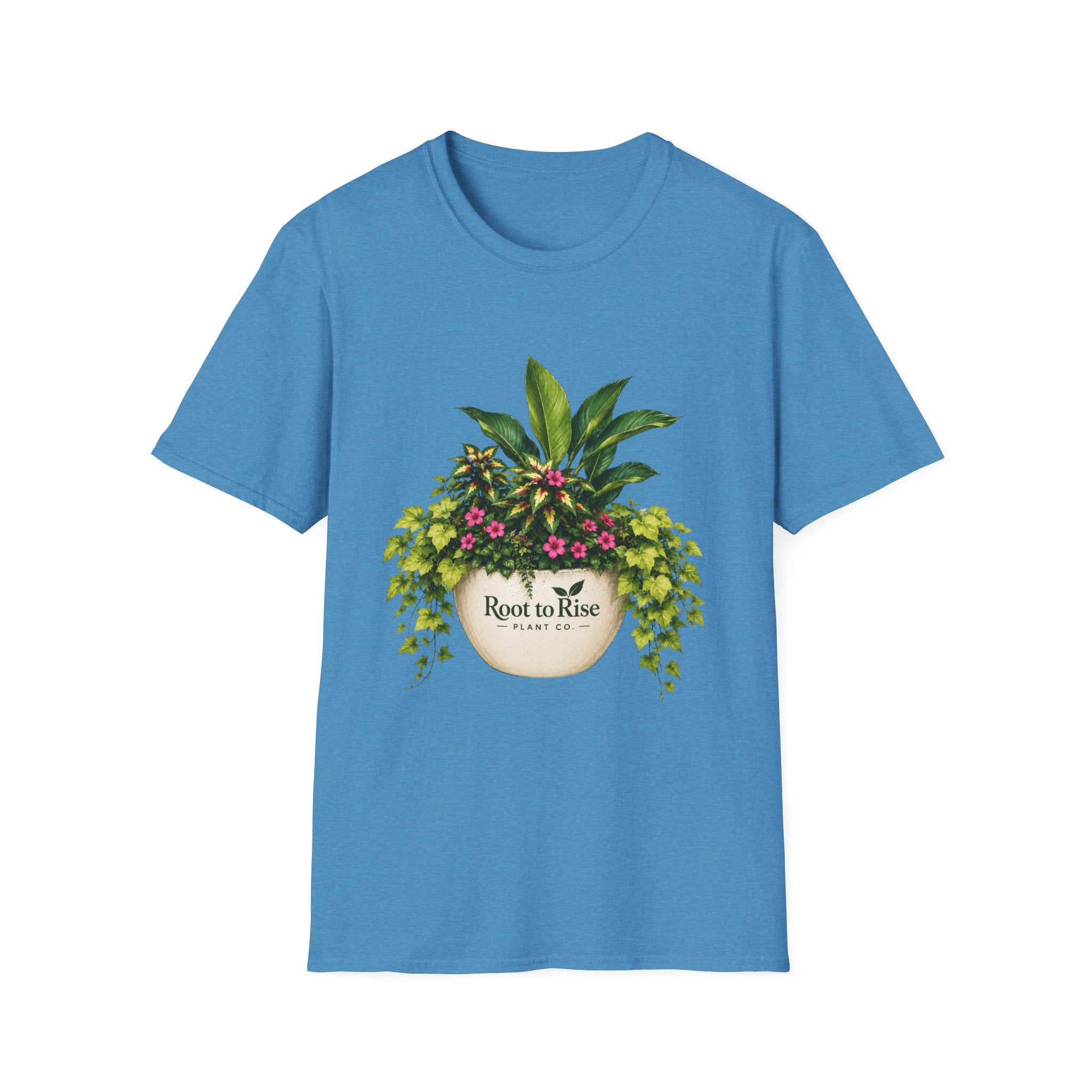 Root to Rise Plant Illustration T-Shirt | Potted Greenery Floral Graphic