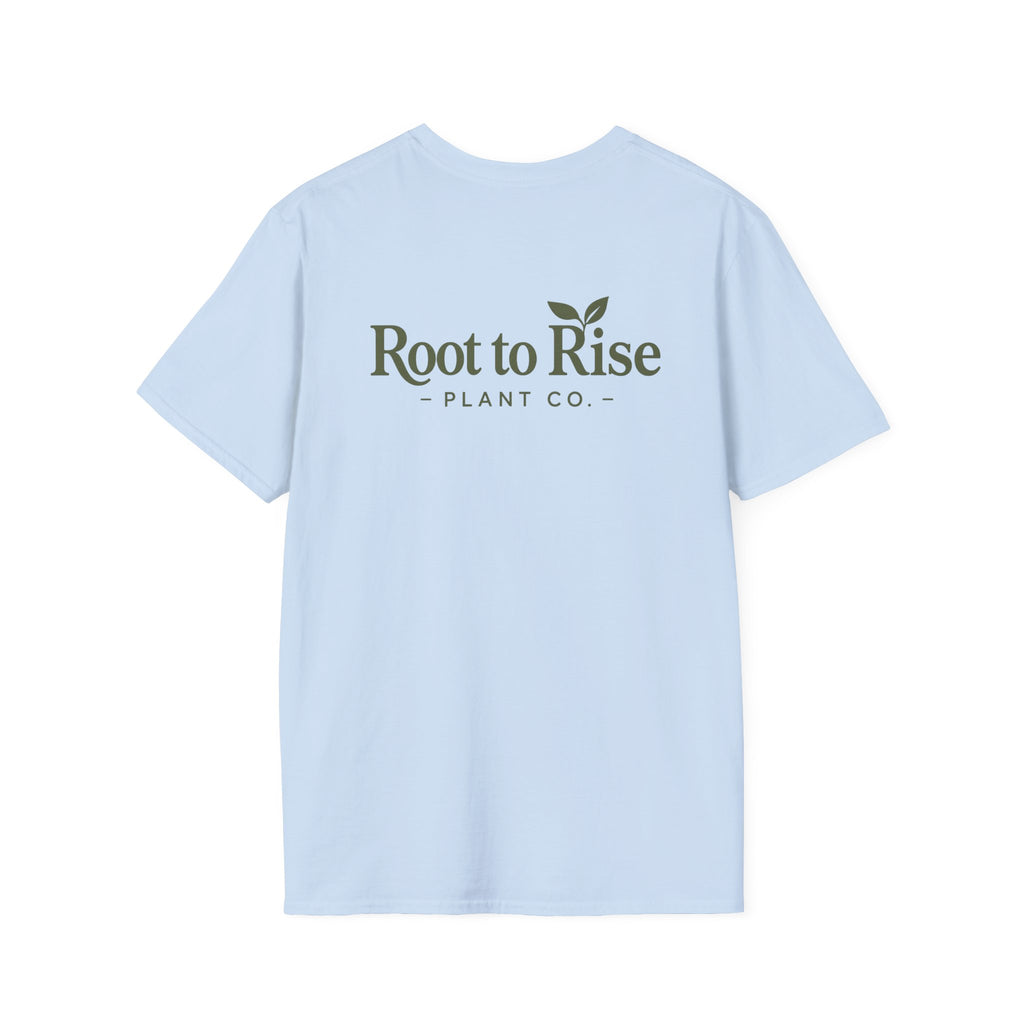 Root to Rise Plant Illustration T-Shirt | Potted Greenery Floral Graphic