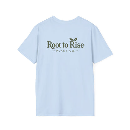 Root to Rise Plant Illustration T-Shirt | Potted Greenery Floral Graphic