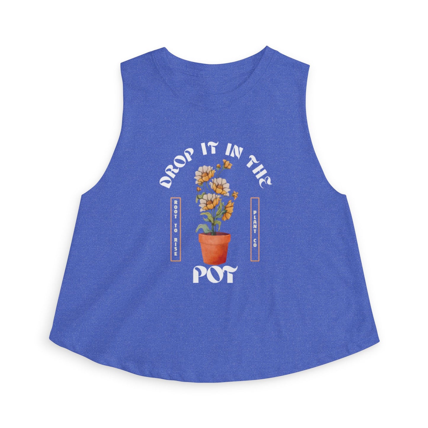 Crop Top — "Drop It in the Pot" Potted Flower Graphic