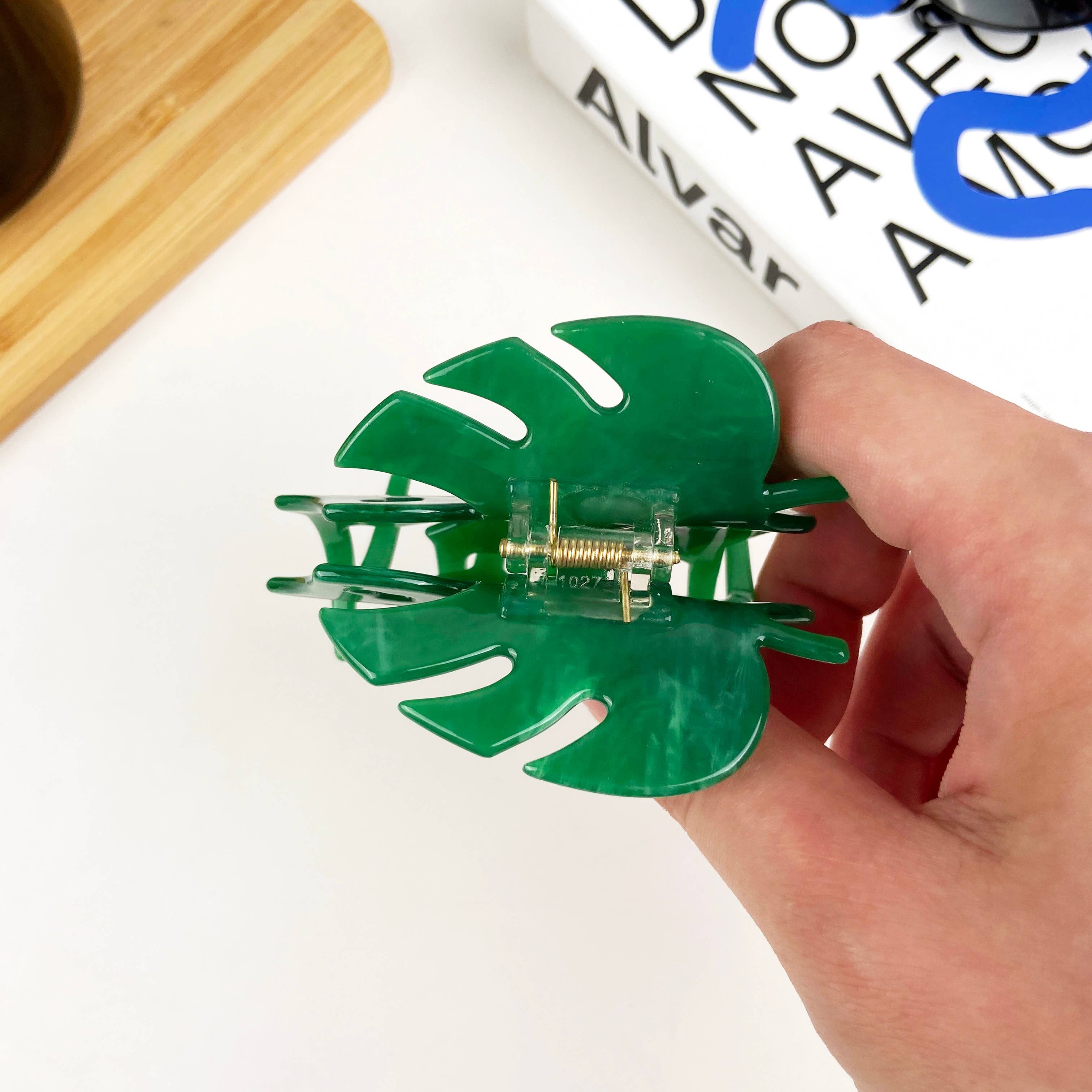 Acetate Monstera Claw Clip, Plant Leaf Hair Clips