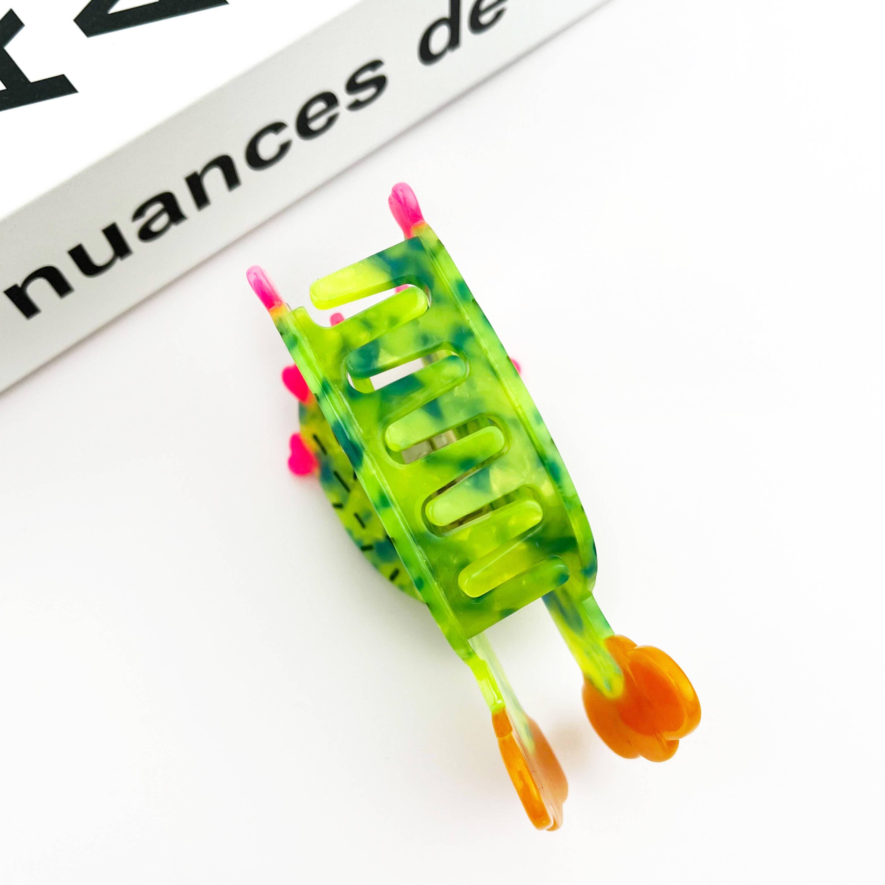 Green Cactus Hair Clip, Acetate Claw Clip