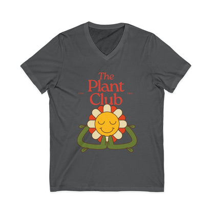 The Plant Club V-Neck Tee — Cute Smiling Flower Graphic T-Shirt