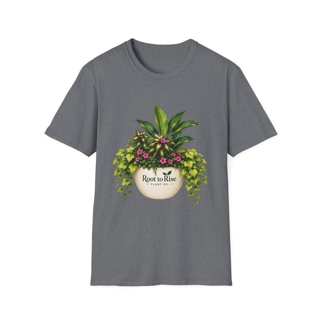 Copy of Root to Rise Plant Illustration T-Shirt | Potted Greenery Floral Graphic