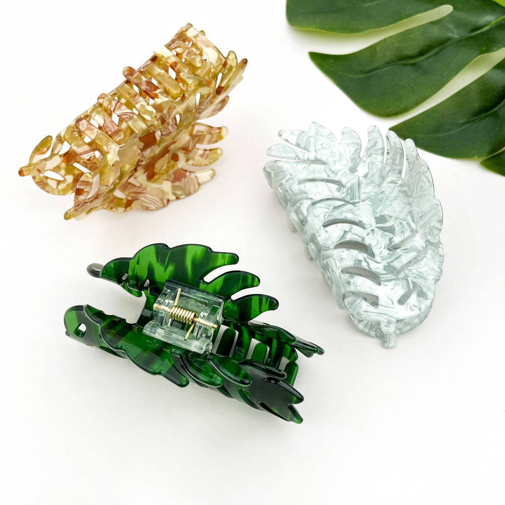 Tropical Palm Leaf Hair Claw Clip