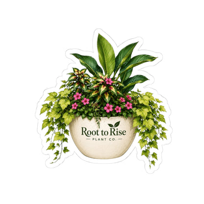 Potted Tropical Planter Sticker | Kiss-Cut Vinyl Plant Decal