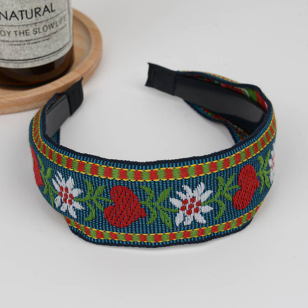 Boho Embroidered Floral Headband