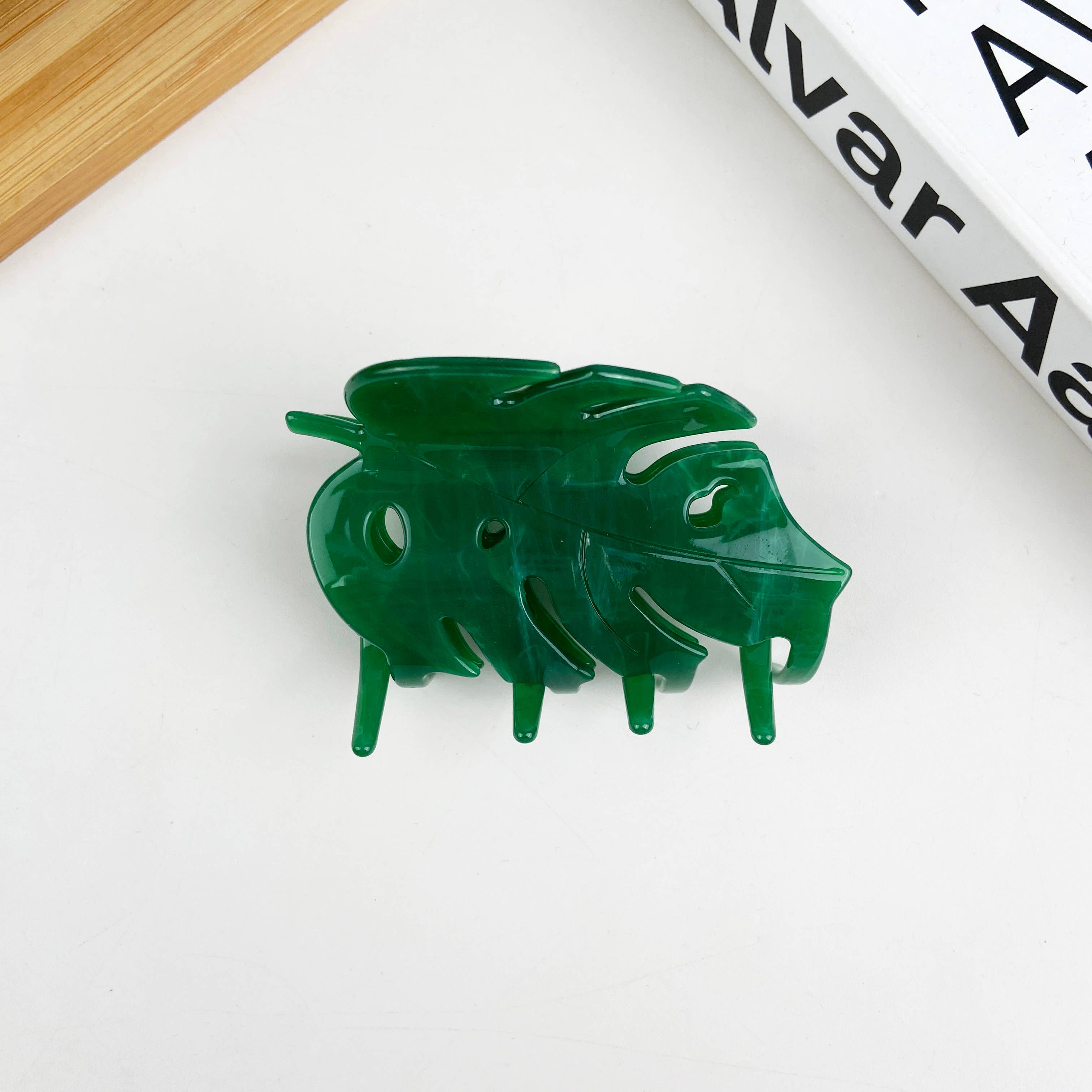 Acetate Monstera Claw Clip, Plant Leaf Hair Clips