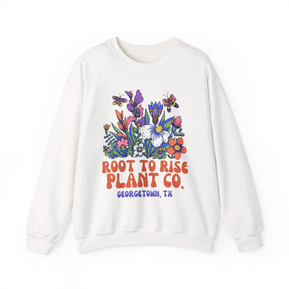 Root to Rise Plant Co. sweatshirt | Floral illustration, Georgetown TX