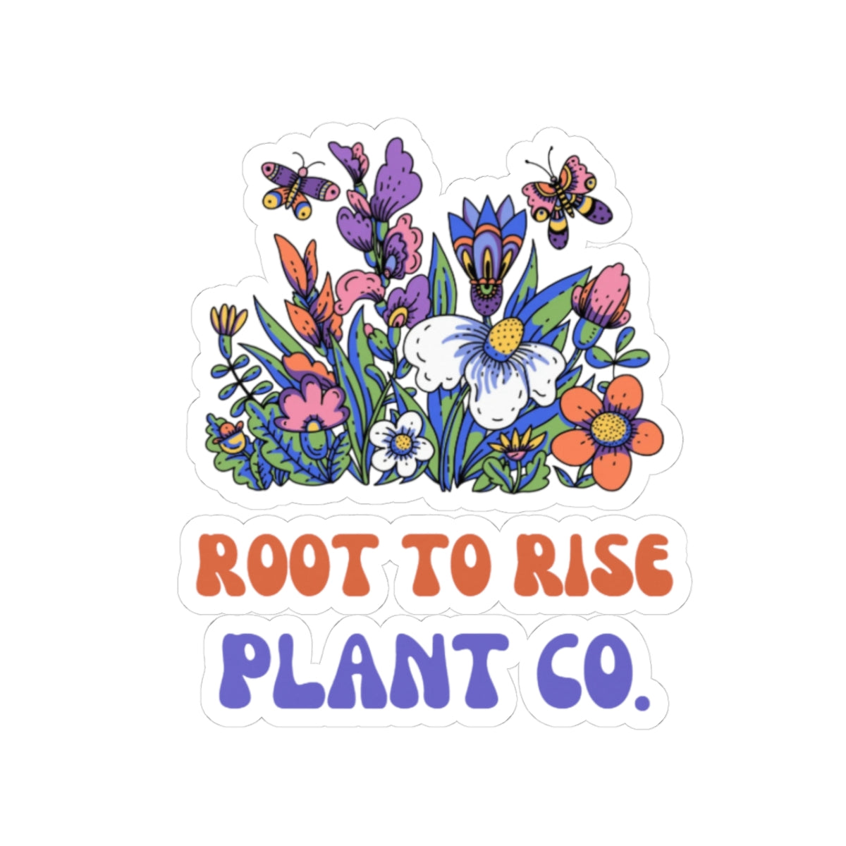 Retro Flower Sticker | Kiss-Cut Vinyl Plant Decal