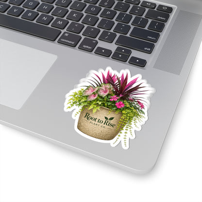 Tropical Planter Illustration Sticker | Kiss-Cut Sticker