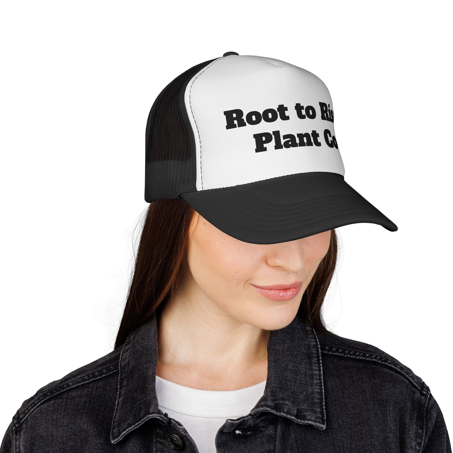 Root to Rise Plant Co Trucker Hat — Gardening Logo Mesh Cap