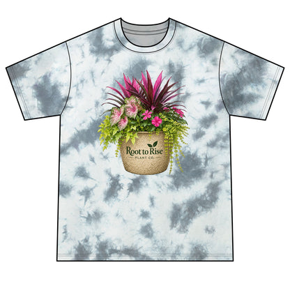 Root to Rise Crystal Tie-Dye Tee — Plant Lover Graphic T-Shirt