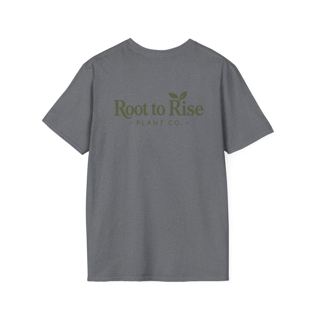 Root to Rise Plant Illustration T-Shirt | Potted Greenery Floral Graphic