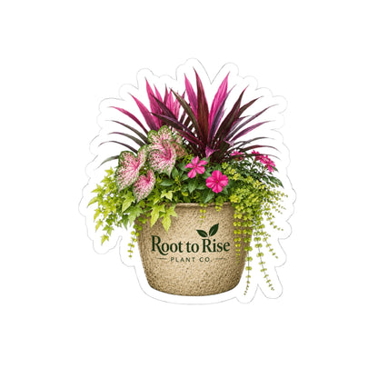 Tropical Planter Illustration Sticker | Kiss-Cut Sticker