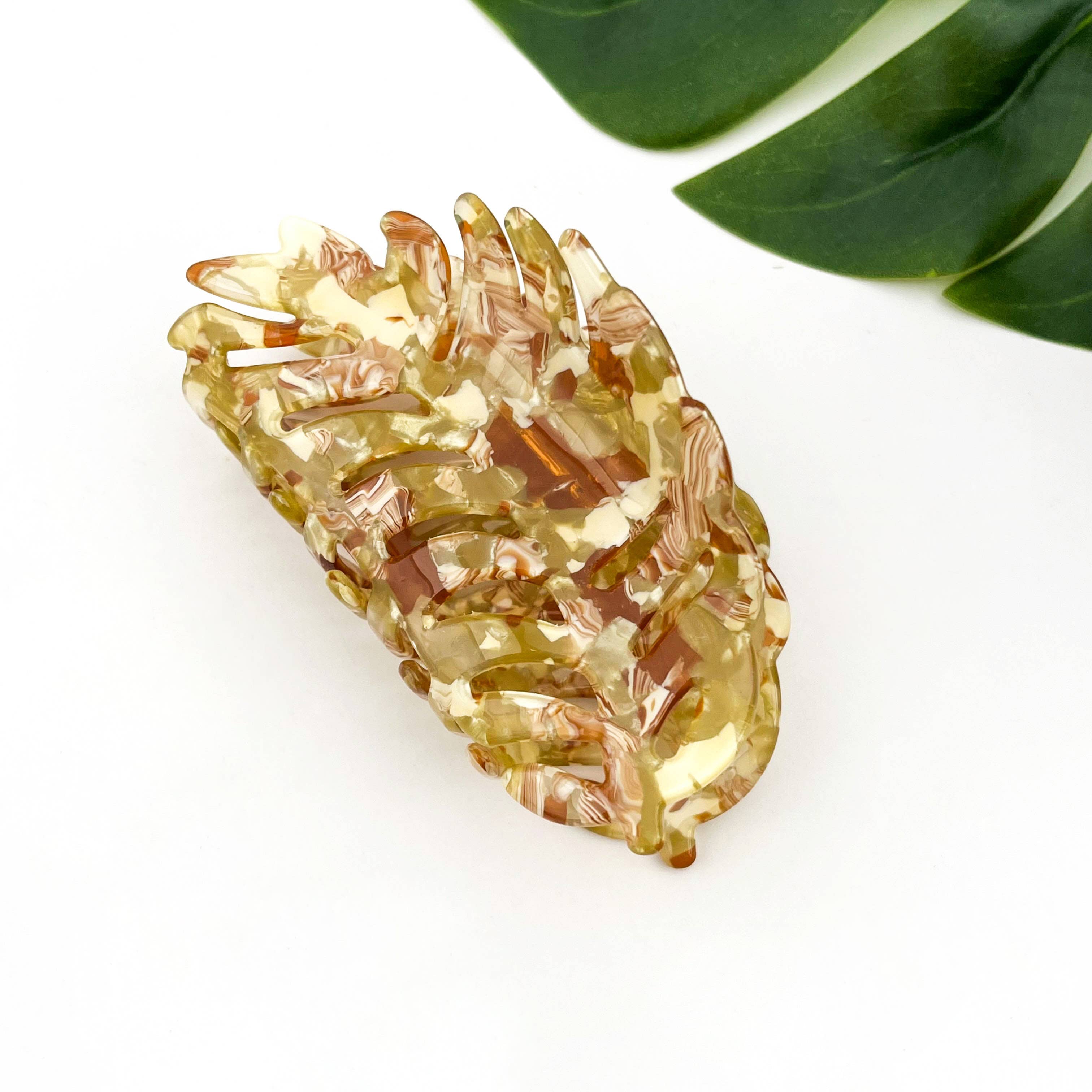 Tropical Palm Leaf Hair Claw Clip