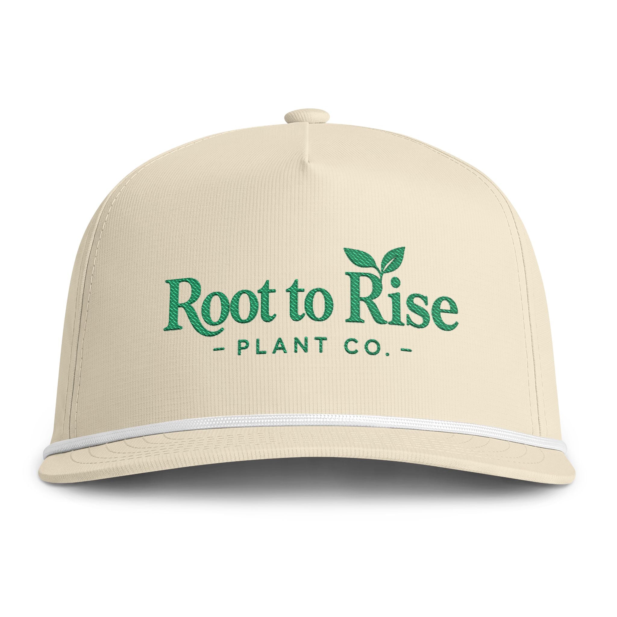 Embroidered Root to Rise Plant Co. Sunwashed Rope Cap |
