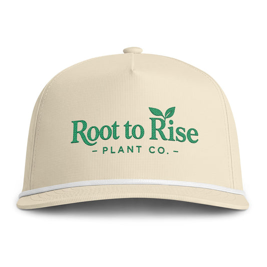 Embroidered Root to Rise Plant Co. Sunwashed Rope Cap |