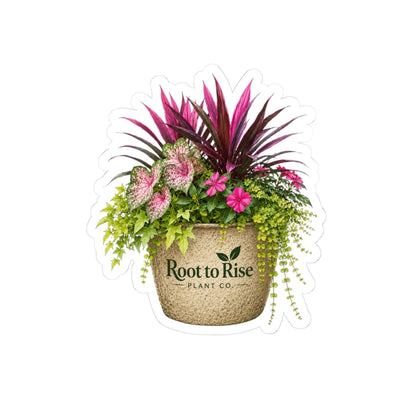 Tropical Planter Illustration Sticker | Kiss-Cut Sticker