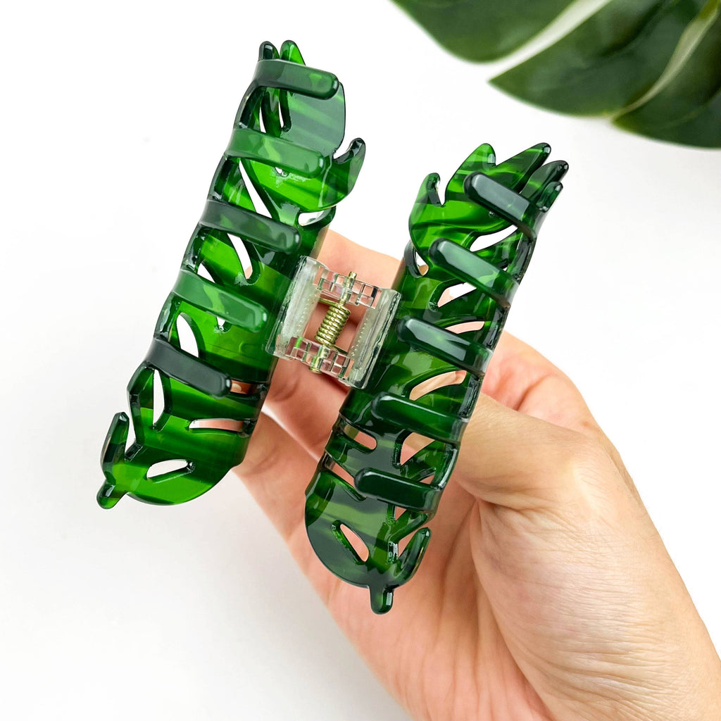 Tropical Palm Leaf Hair Claw Clip
