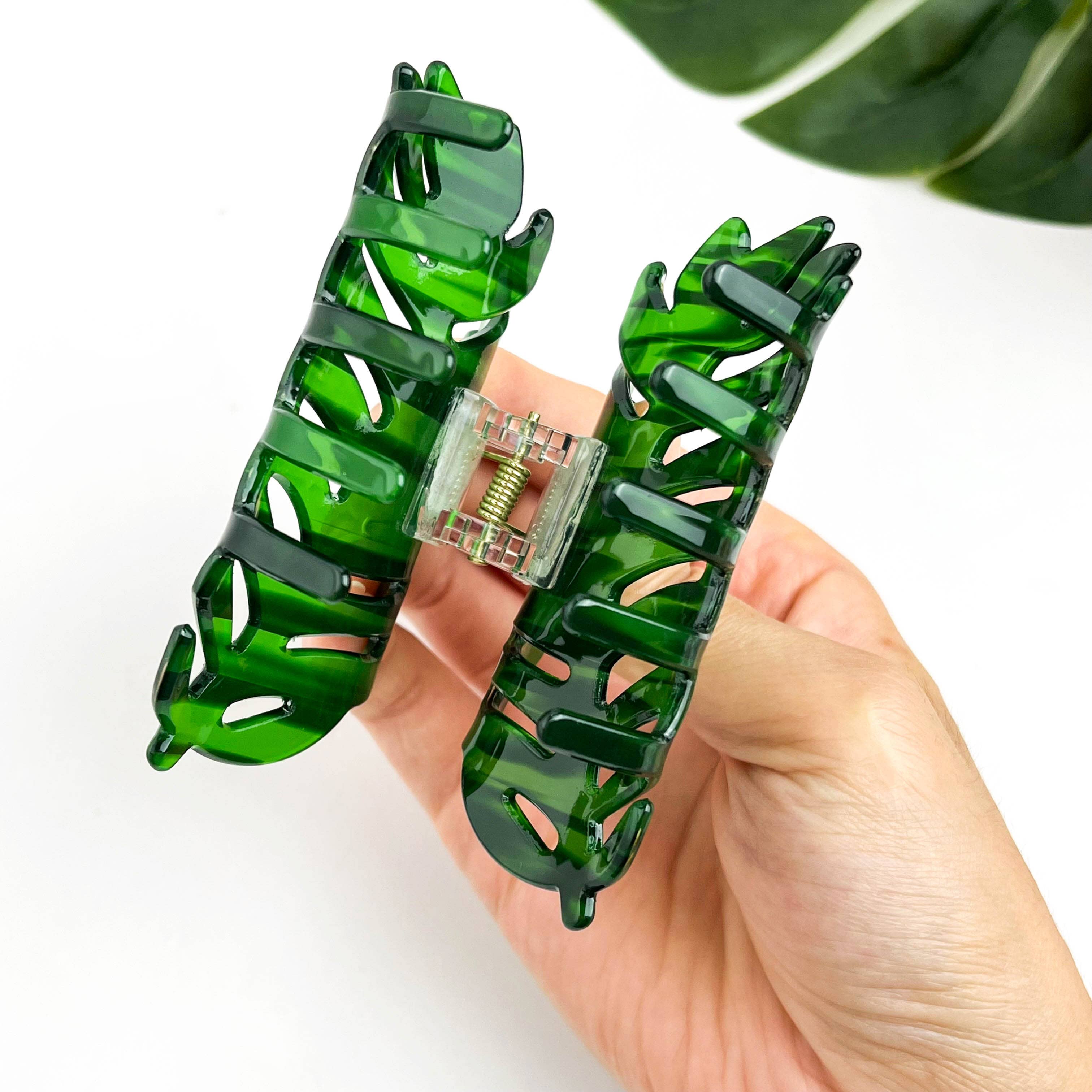 Tropical Palm Leaf Hair Claw Clip