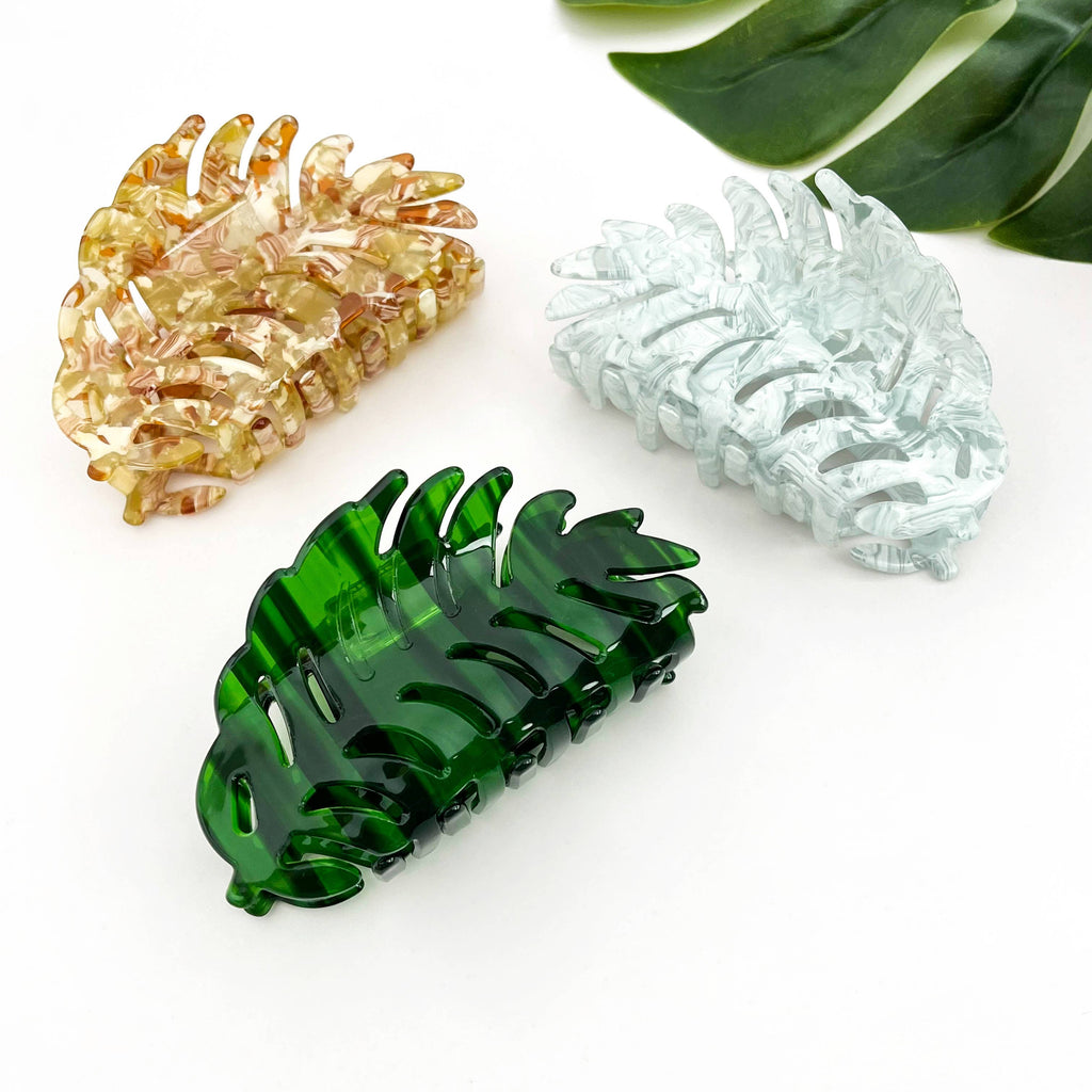 Tropical Palm Leaf Hair Claw Clip