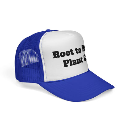 Root to Rise Plant Co Trucker Hat — Gardening Logo Mesh Cap