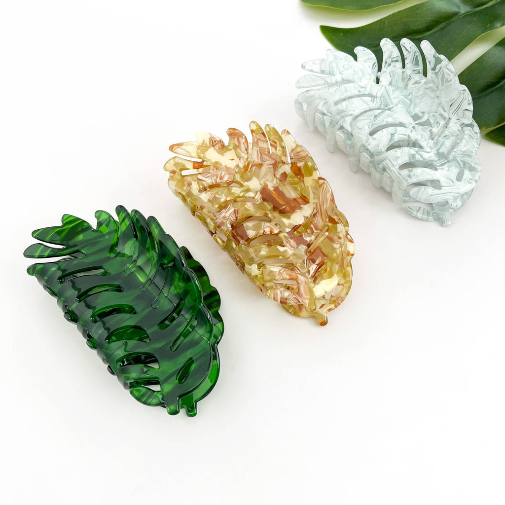Tropical Palm Leaf Hair Claw Clip