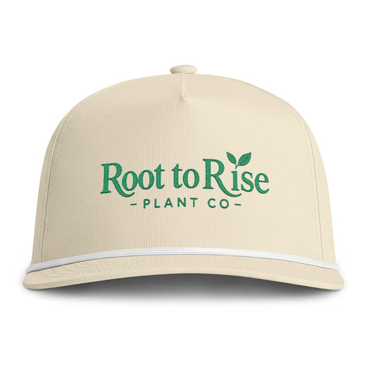 Embroidered Root to Rise Plant Co. Sunwashed Rope Cap |
