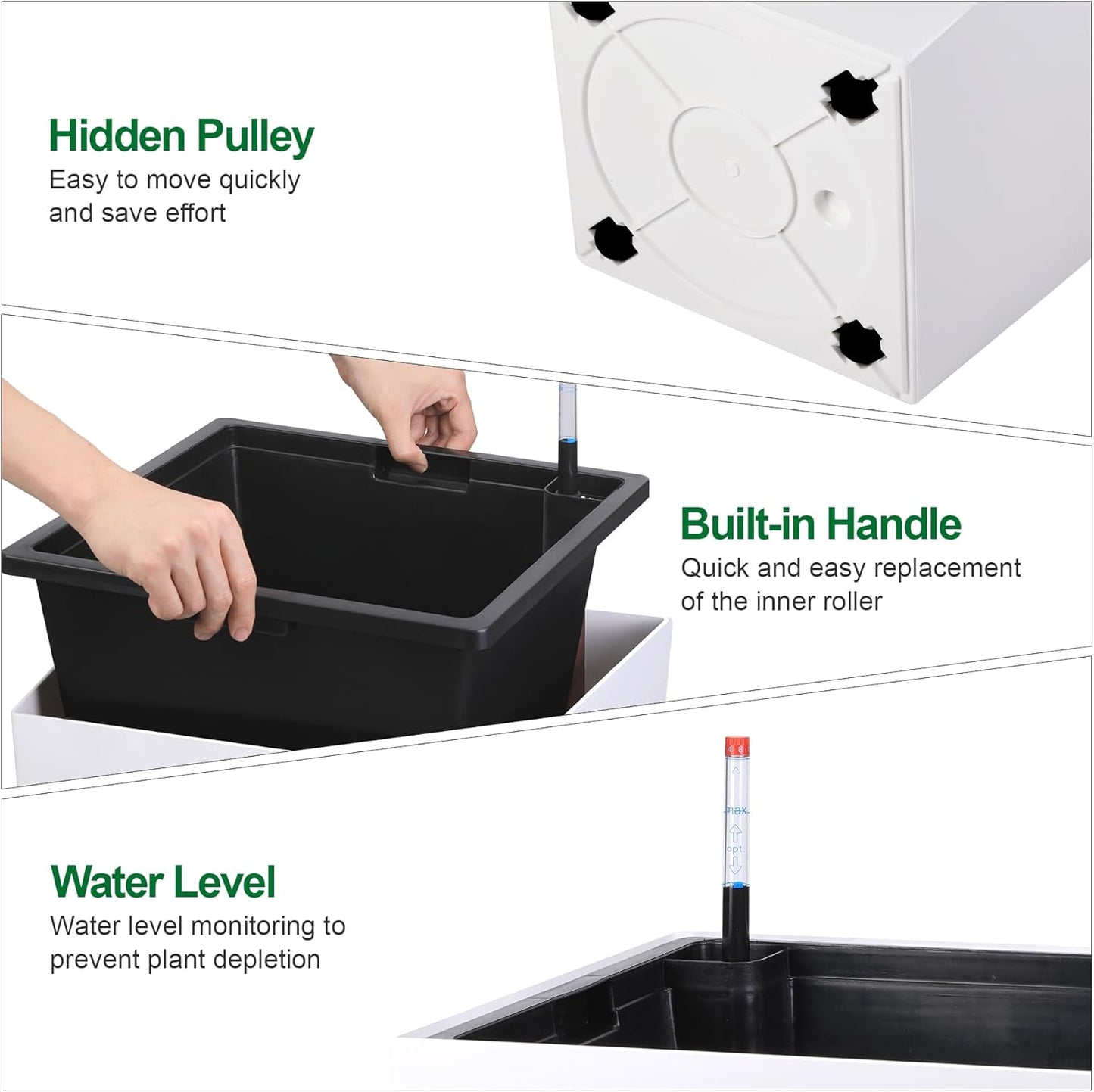 Waller Tall Self Watering Planter - Small and Medium