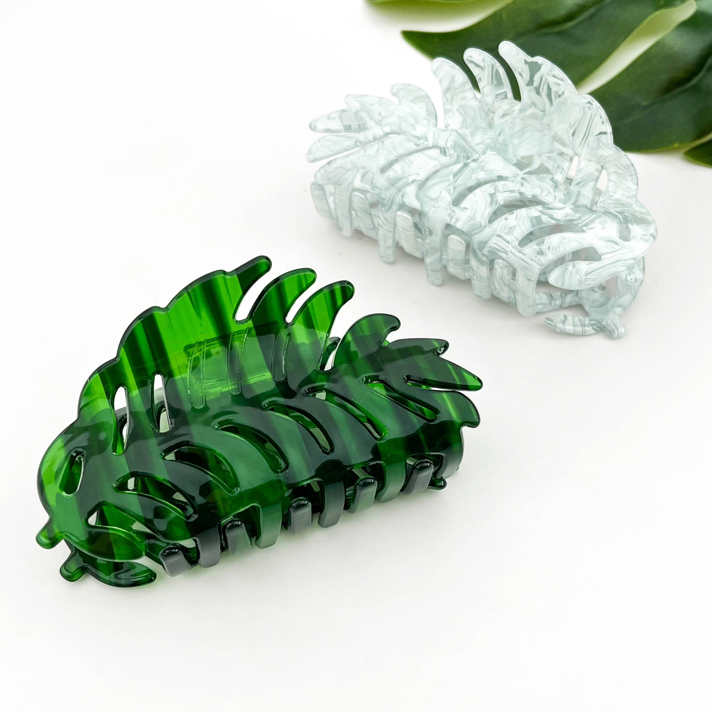 Tropical Palm Leaf Hair Claw Clip