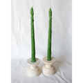 Beeswax Asparagus Candle Taper Pair (2)