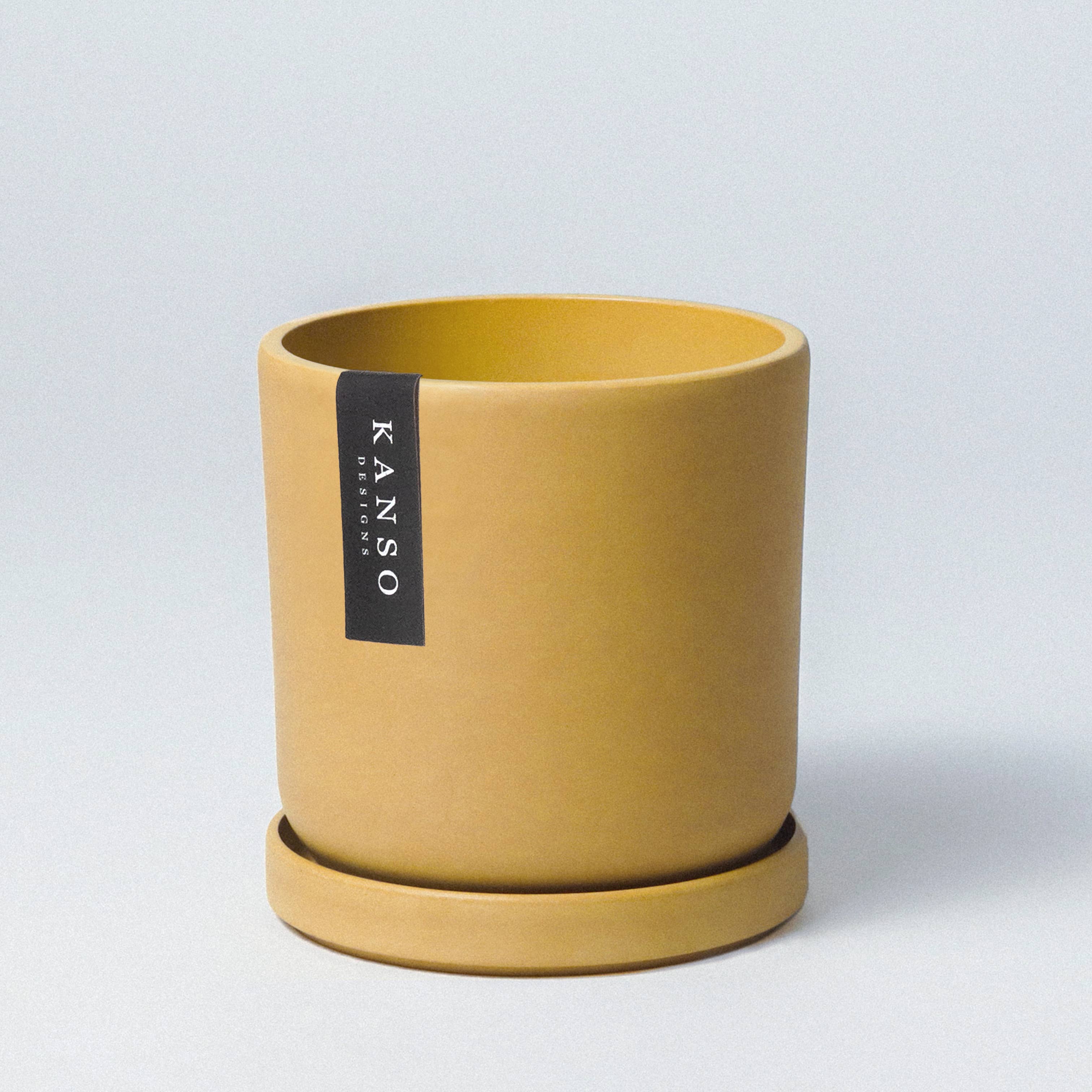 7" & 4" Mustard Seed & Dusted Clay Planters & Saucers