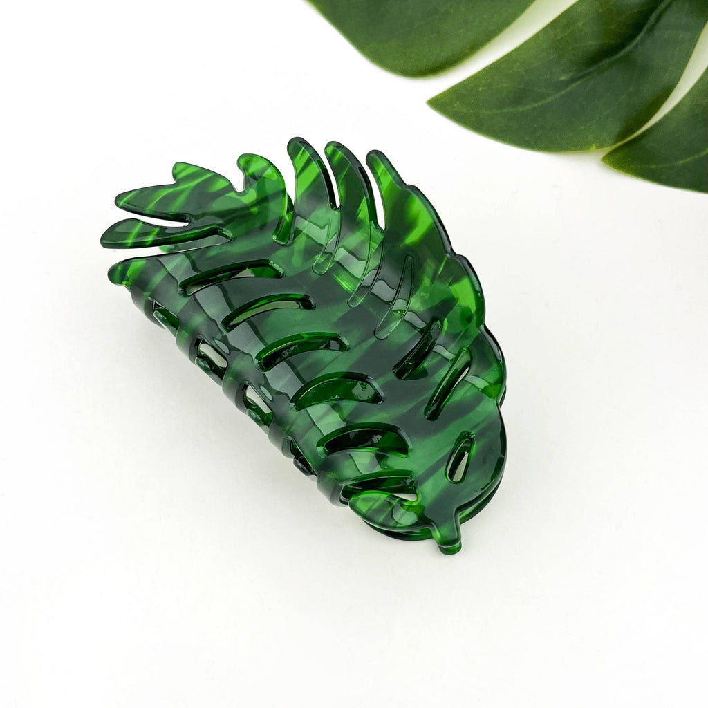 Tropical Palm Leaf Hair Claw Clip
