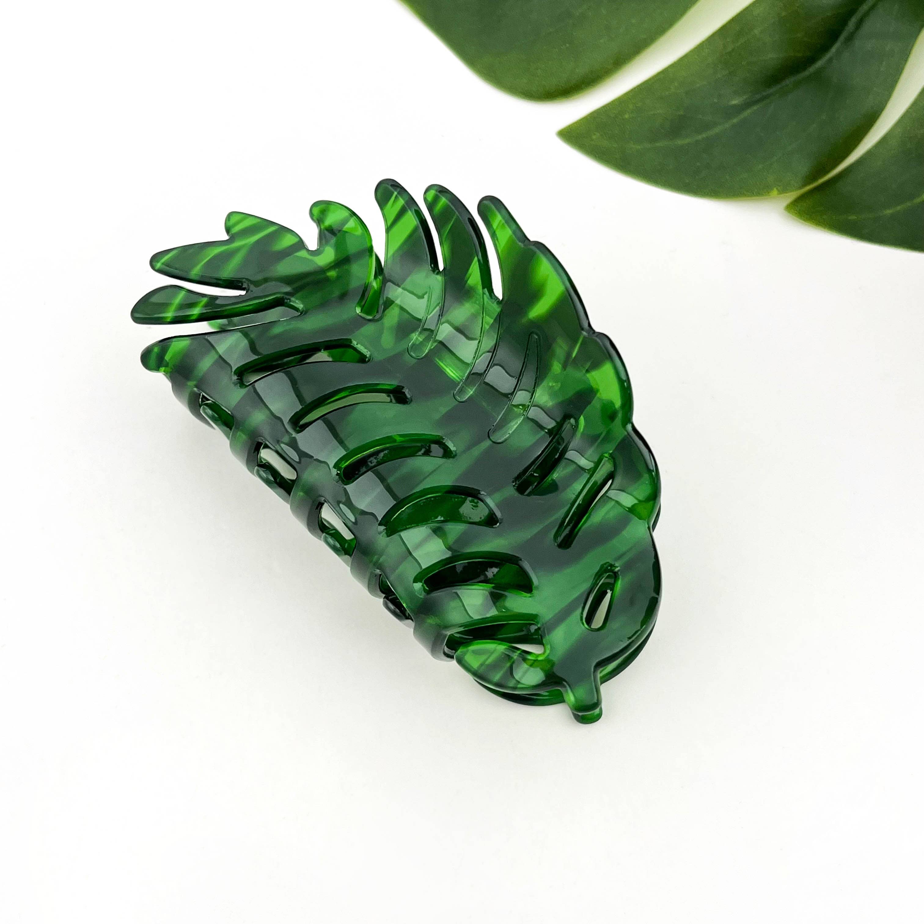 Tropical Palm Leaf Hair Claw Clip